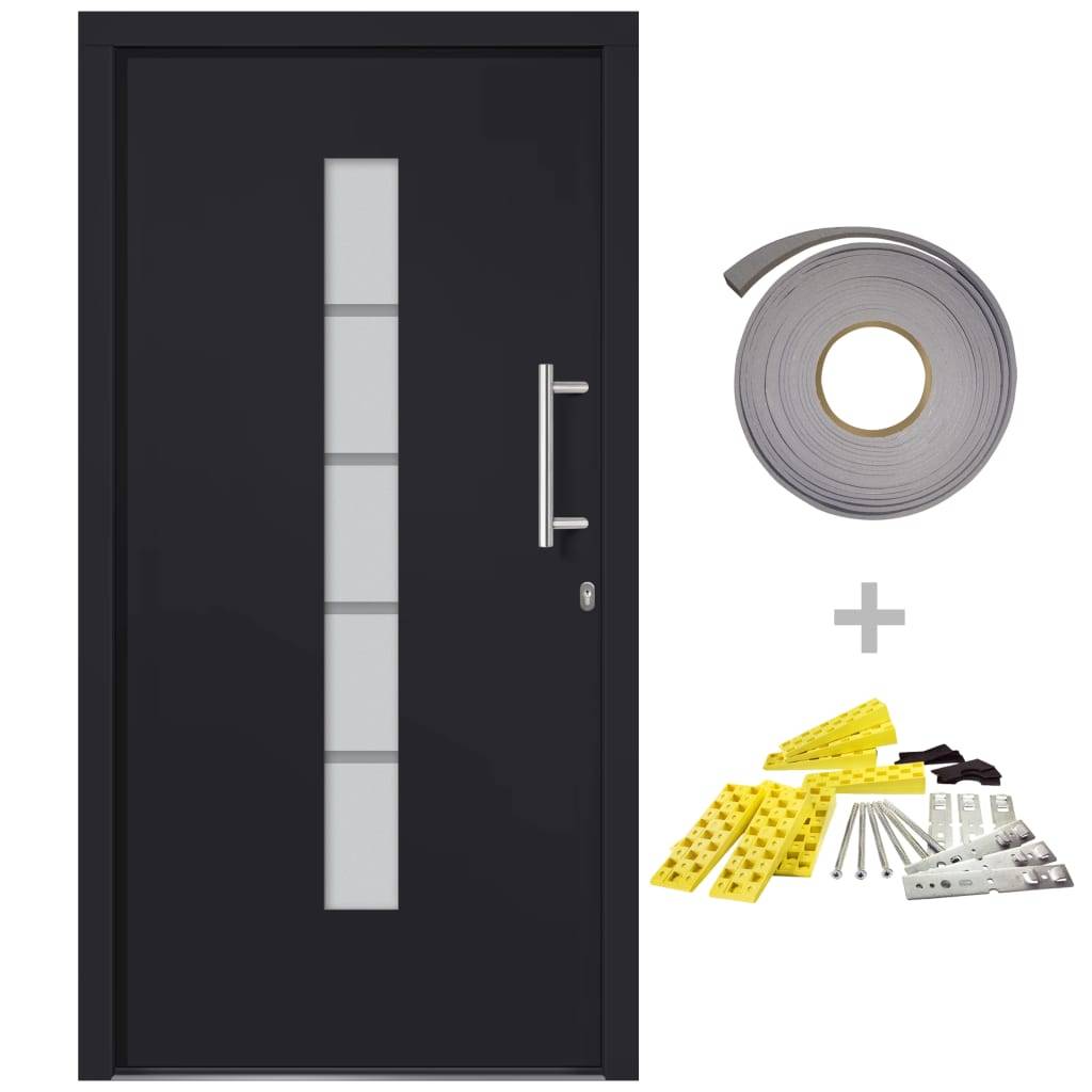 Haustür Aluminium und PVC Anthrazit 100x210 cm-1