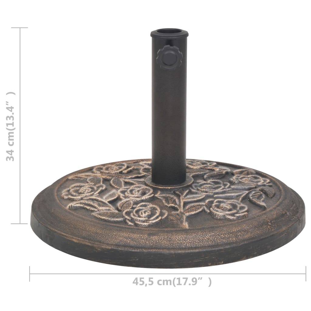 vidaXL Sonnenschirmständer Harz Rund Bronze 9 kg-4