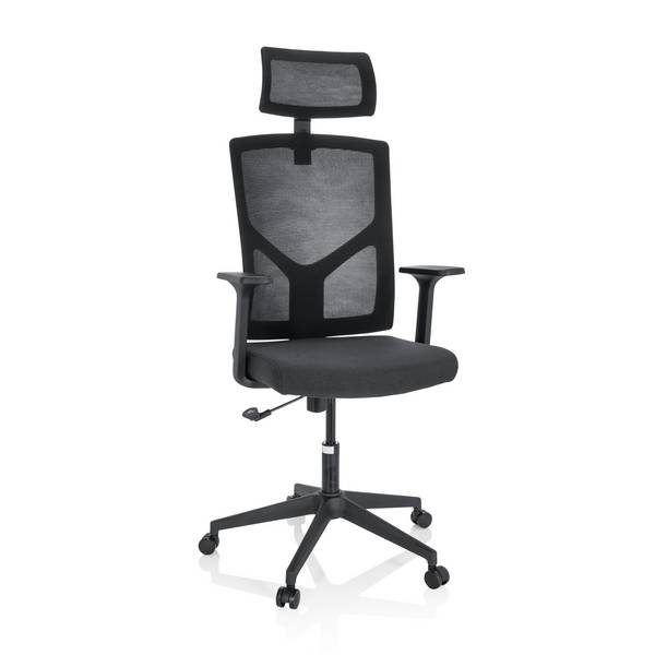 Bürostuhl Drehstuhl BRETON B Stoff Netzstoff schwarz hjh OFFICE