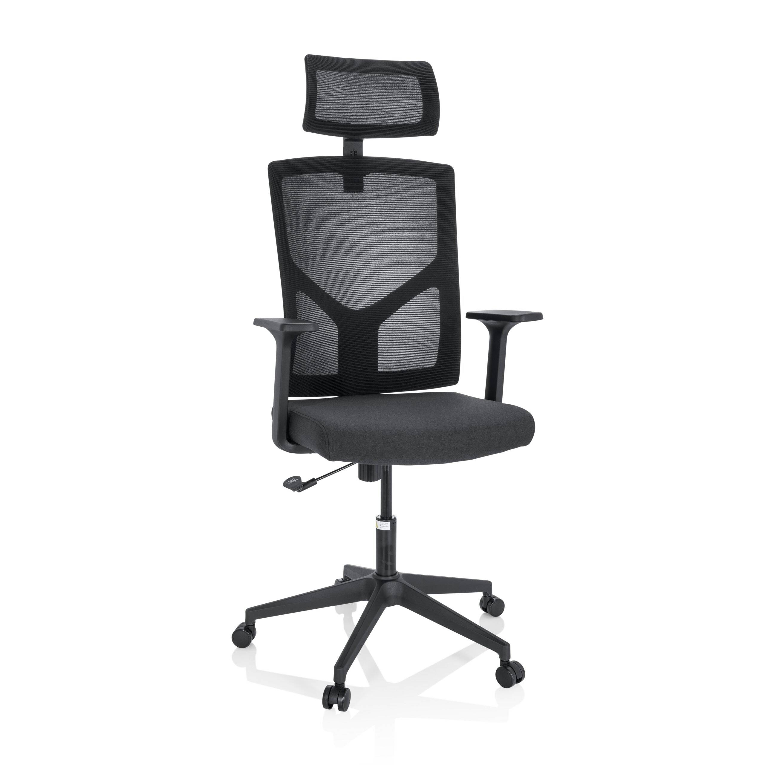 Bürostuhl Drehstuhl BRETON B Stoff Netzstoff schwarz hjh OFFICE-0