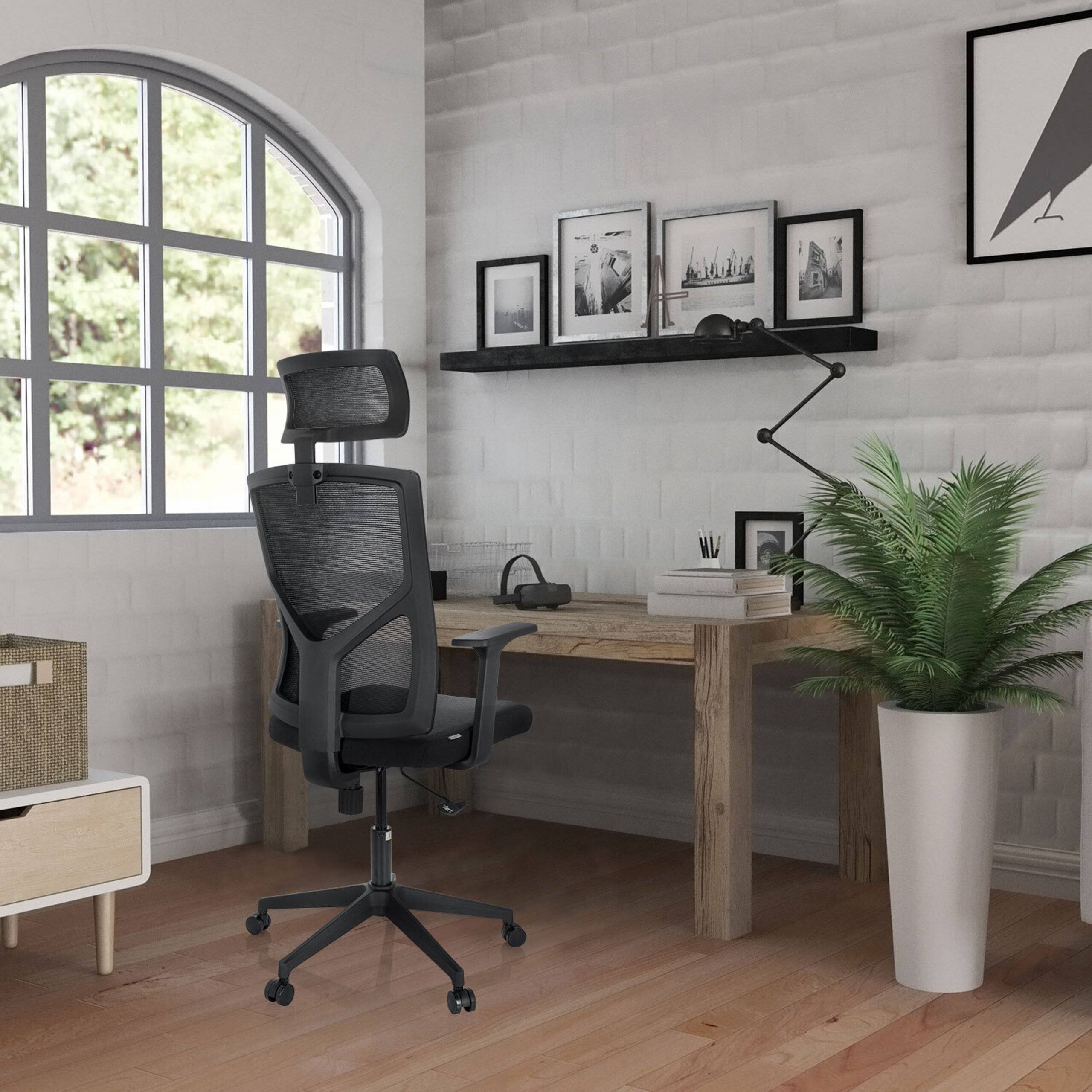 Bürostuhl Drehstuhl BRETON B Stoff Netzstoff schwarz hjh OFFICE-4