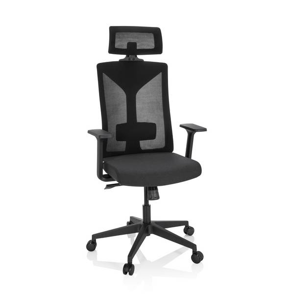 Bürostuhl Drehstuhl KODIAK Stoff Netzstoff schwarz hjh OFFICE