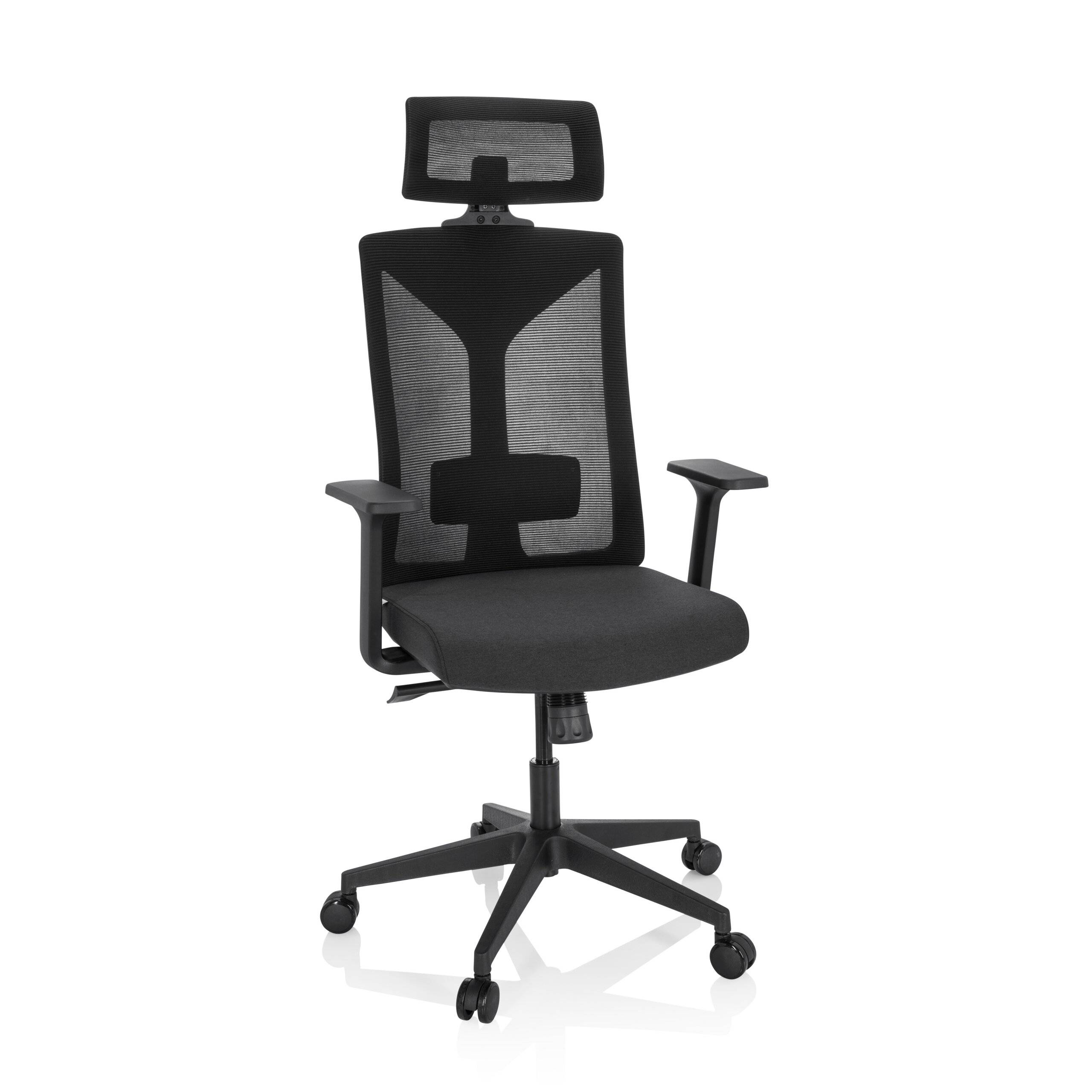 Bürostuhl Drehstuhl KODIAK Stoff Netzstoff schwarz hjh OFFICE-0