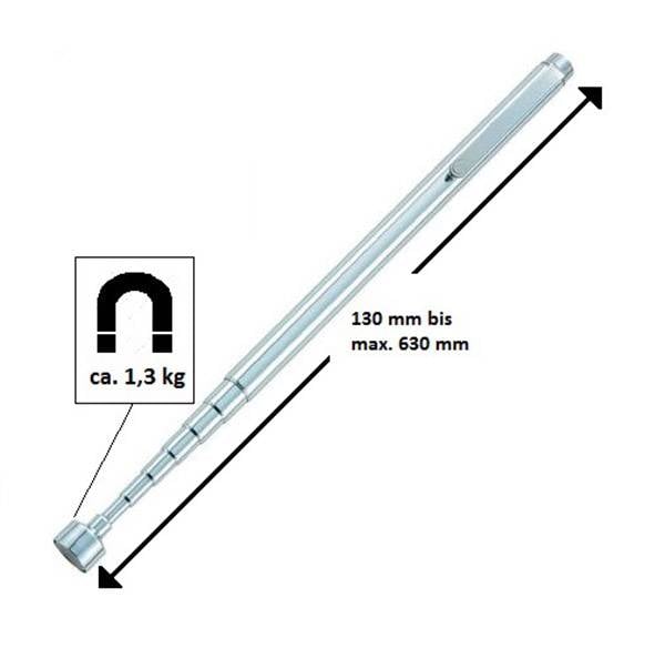 TOOLCRAFT TO-6541704  Magnetheber in Stiftform ausziehbar 130 - 630 mm 1,3 kg Hebekraft Magnetheber