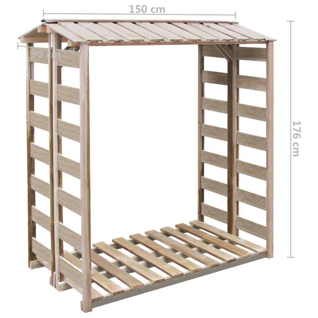 vidaXL Brennholz-Lagerschuppen 150x90x176 cm Kiefernholz Imprägniert-3