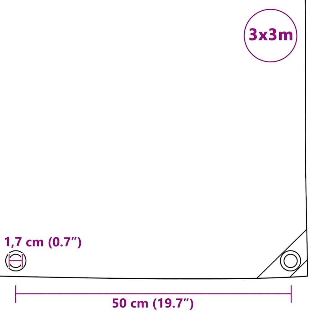 vidaXL Abdeckplane 650 g/m² 3x3 m Blau-3