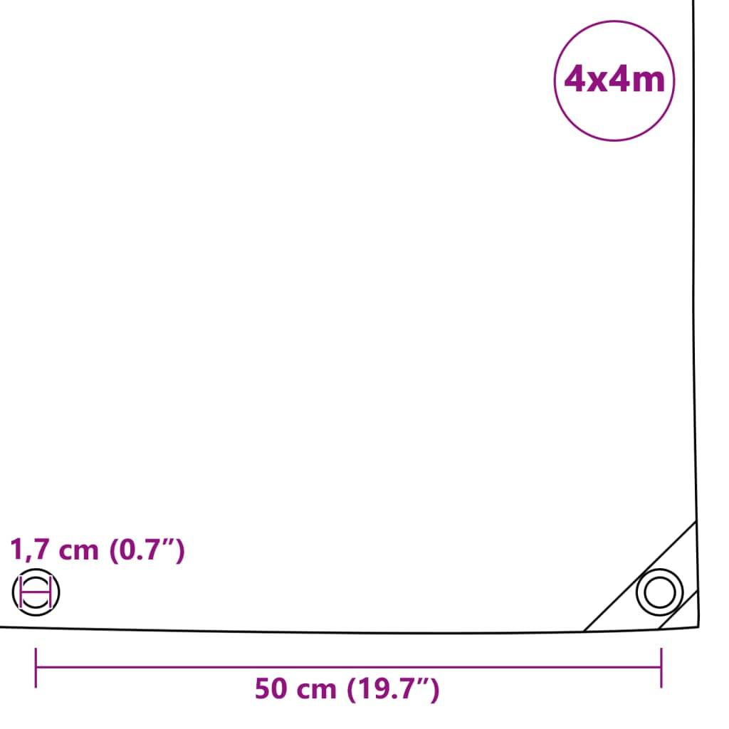 vidaXL Abdeckplane 650 g/m² 4x4 m Weiß-3