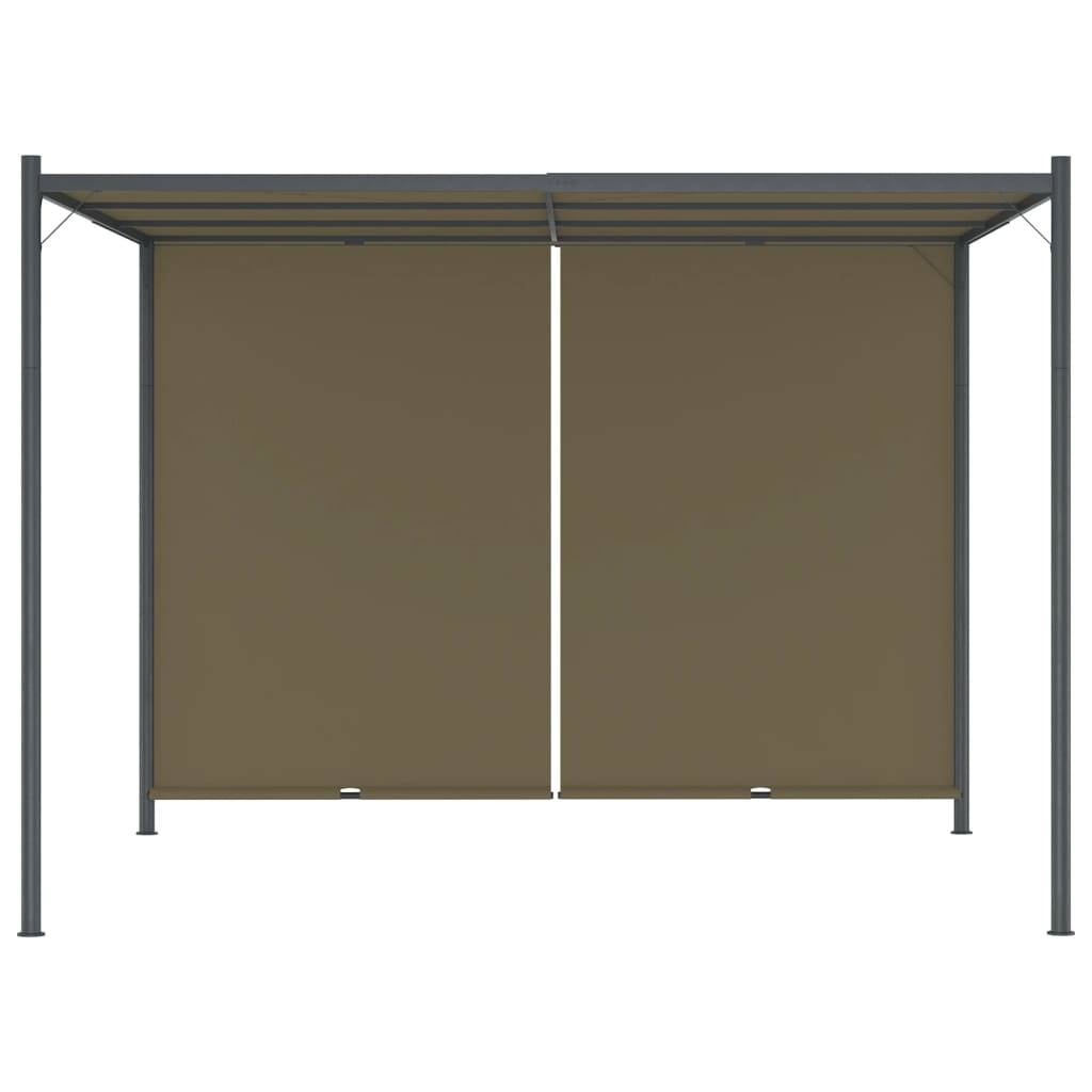 vidaXL Gartenpergola mit Ausziehbarem Dach 3x3 m Taupe 180 g/m²-1