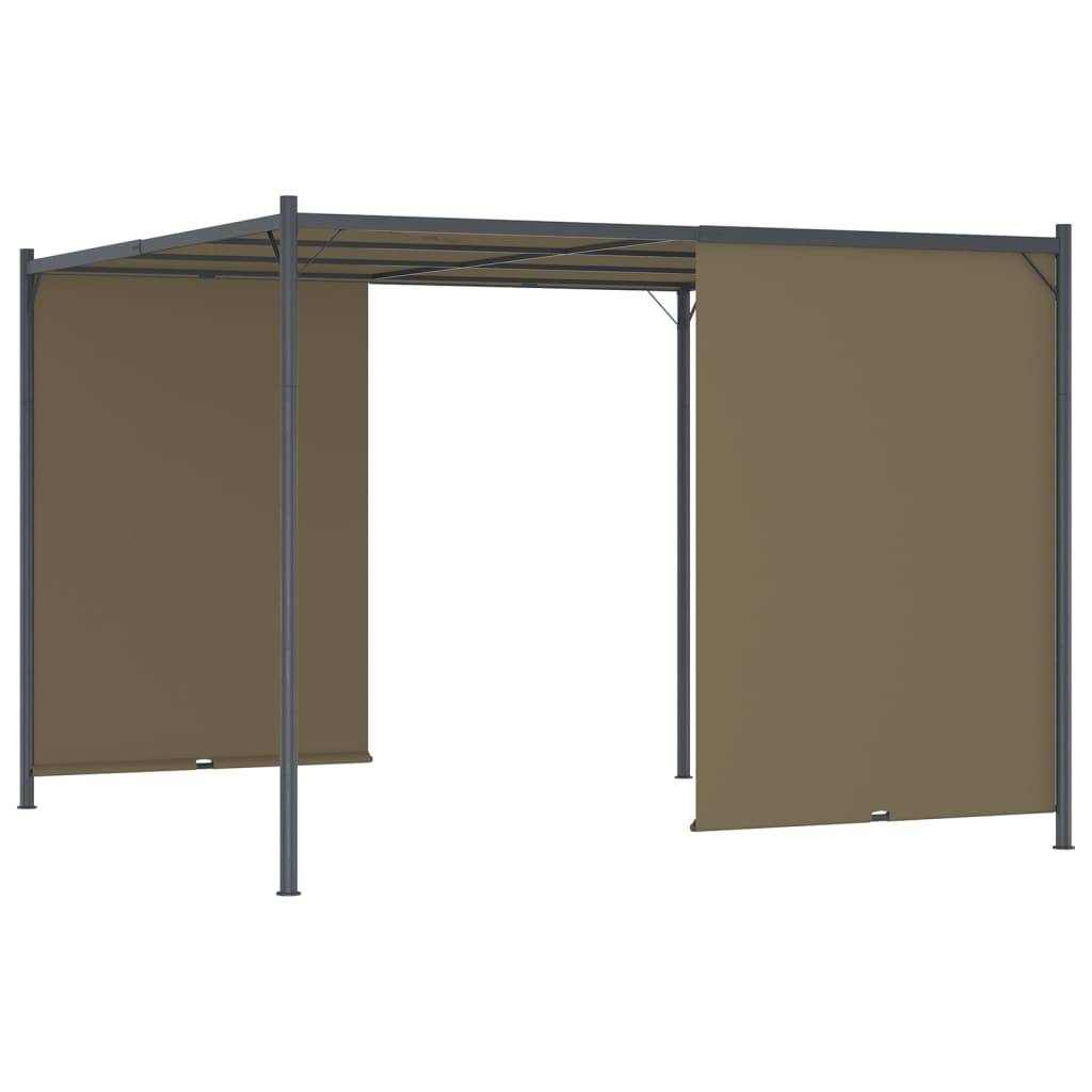 vidaXL Gartenpergola mit Ausziehbarem Dach 3x3 m Taupe 180 g/m²-3