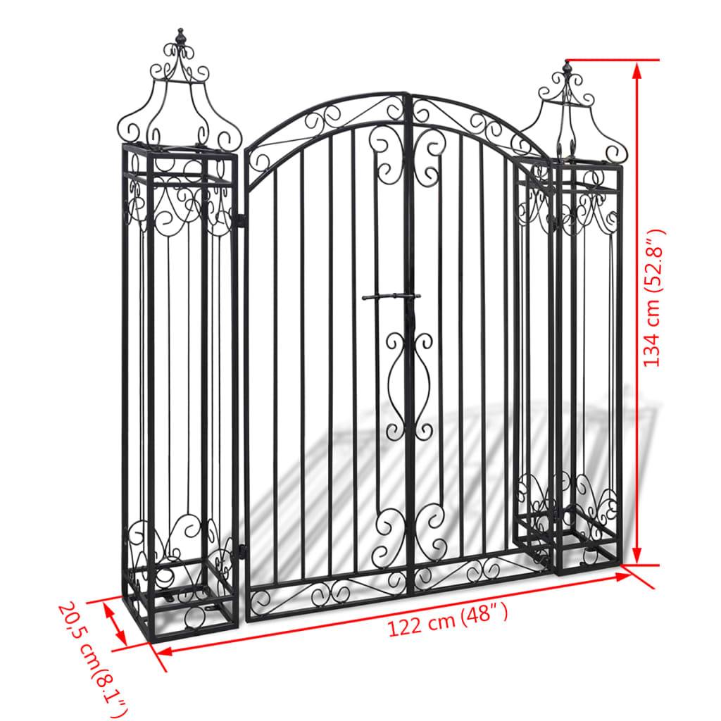 vidaXL Zierendes Gartentor Schmiedeeisen 122×20,5×134 cm-2