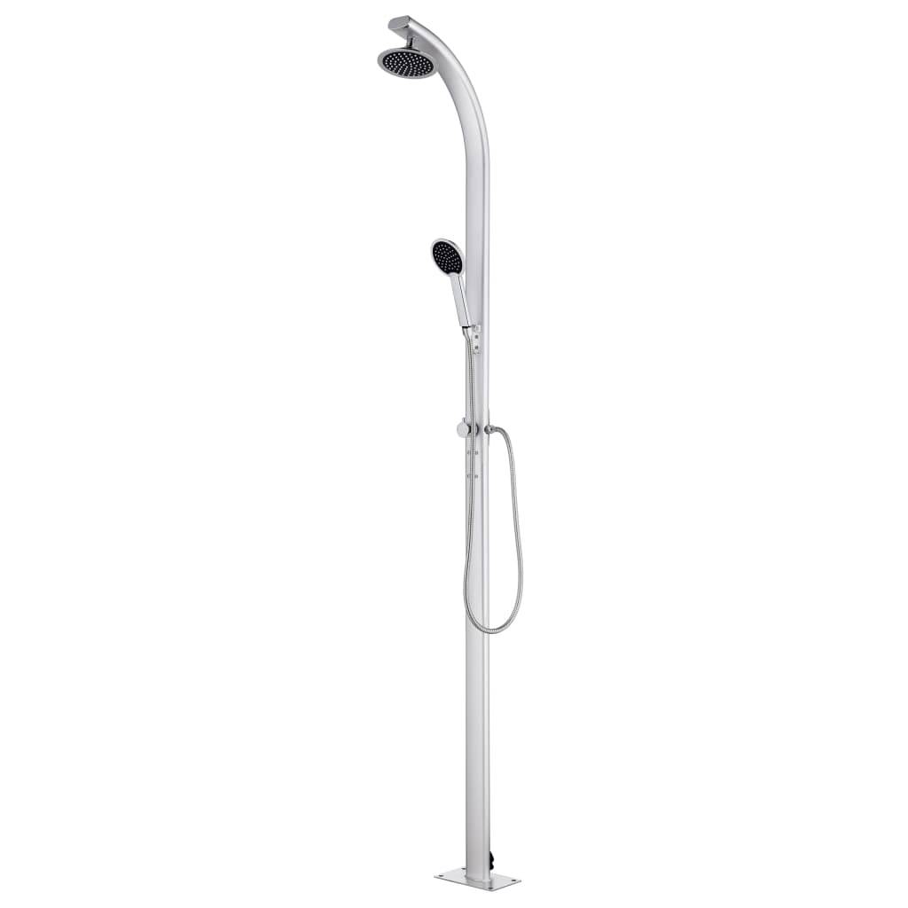 vidaXL Gartendusche mit Brauner Bodenplatte 220 cm Aluminium-2