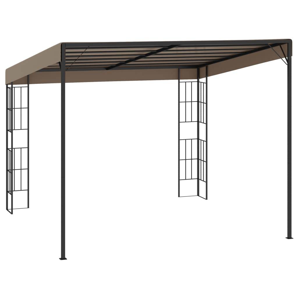 vidaXL Wand-Pavillon 3x3 m Taupe Stoff-3