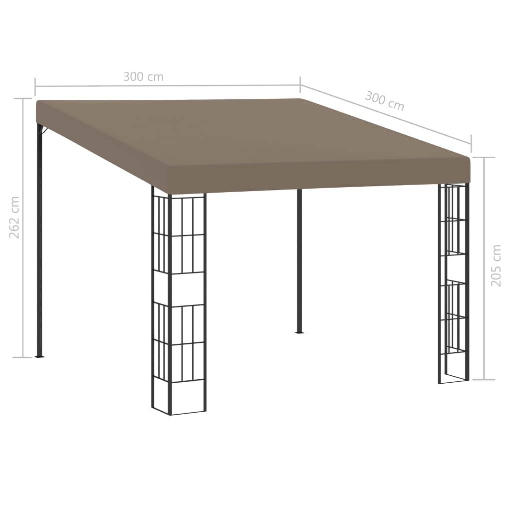 vidaXL Wand-Pavillon 3x3 m Taupe Stoff-4