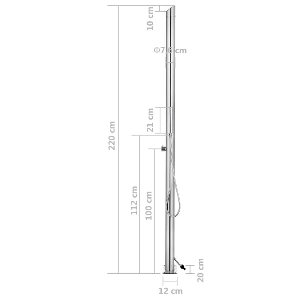 vidaXL Gartendusche 220 cm Edelstahl-3