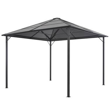 vidaXL Gartenpavillon mit Dach Aluminium 3×3 m Anthrazit