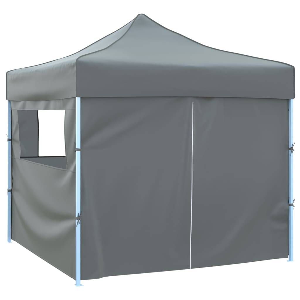 Faltzelt Partyzelt Pop-Up mit 4 Seitenwänden 3 x 3 m Anthrazit-3