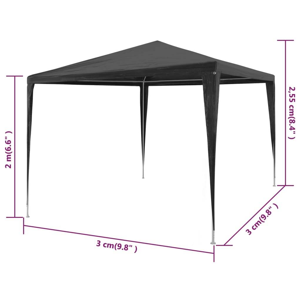 Partyzelt 3 x 3 m PE Anthrazit-4