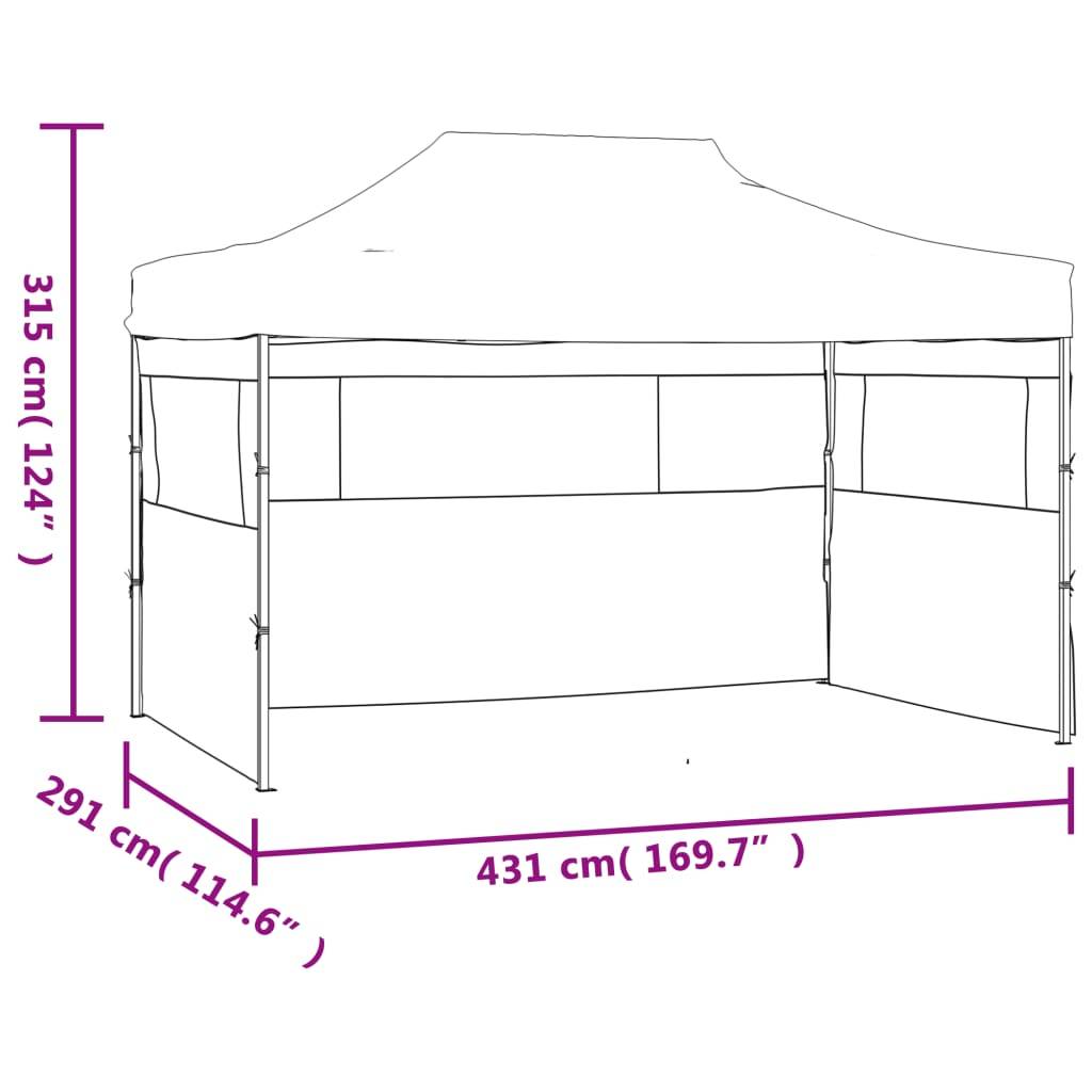 vidaXL Faltzelt mit 3 Seitenteilen 3x4,5 m Blau-1