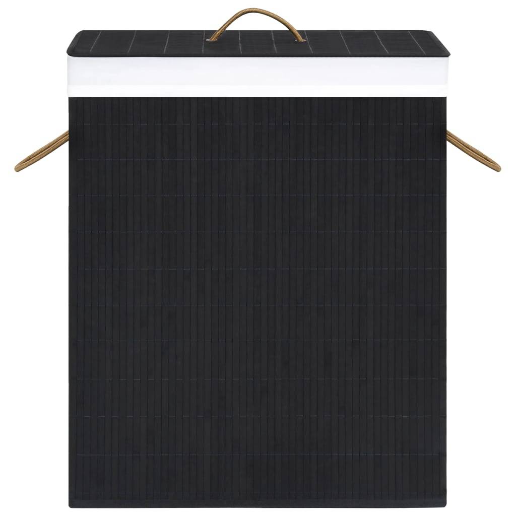 Bambus-Wäschekorb Schwarz 100 L-1