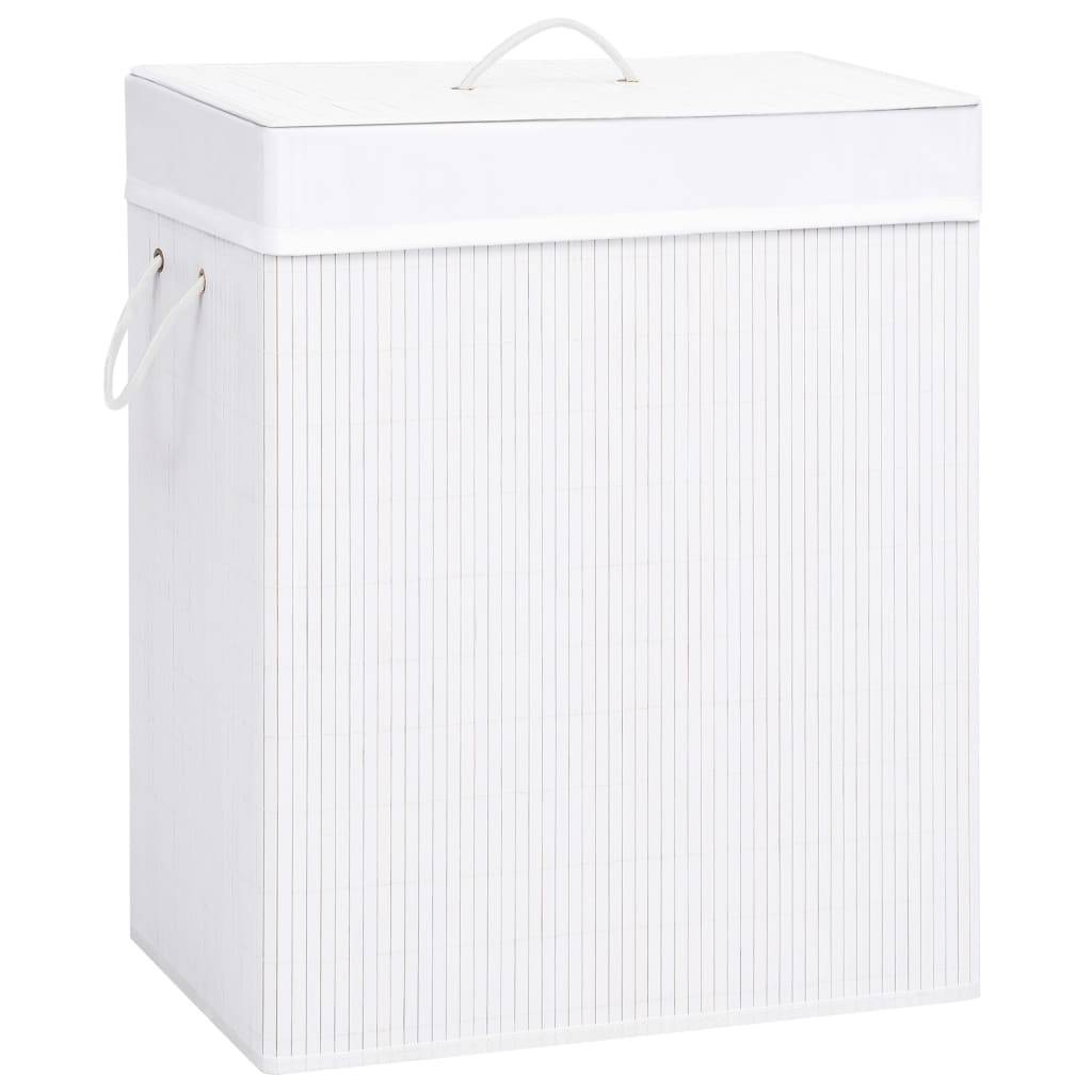 Bambus-Wäschekorb Weiß 100 L-0