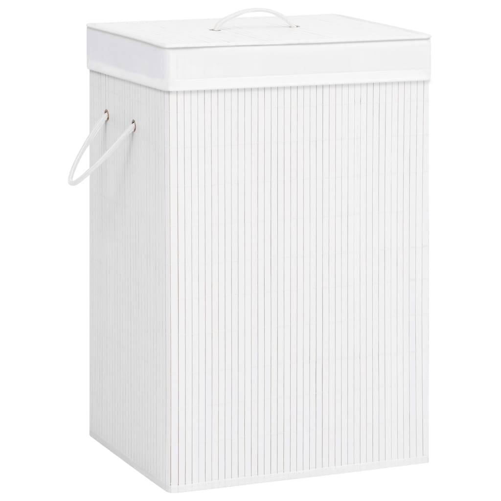 Bambus-Wäschekorb Weiß 72 L-0