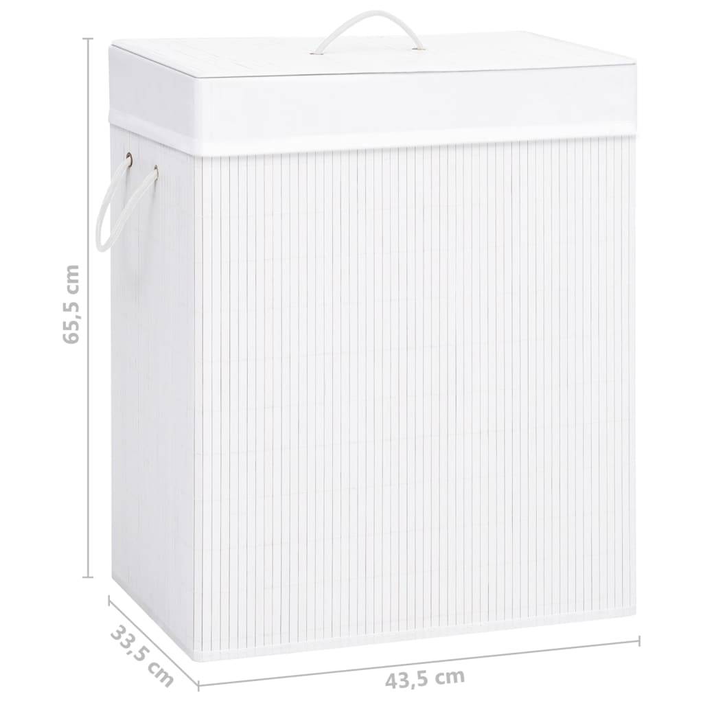 Bambus-Wäschekorb Weiß 83 L-4