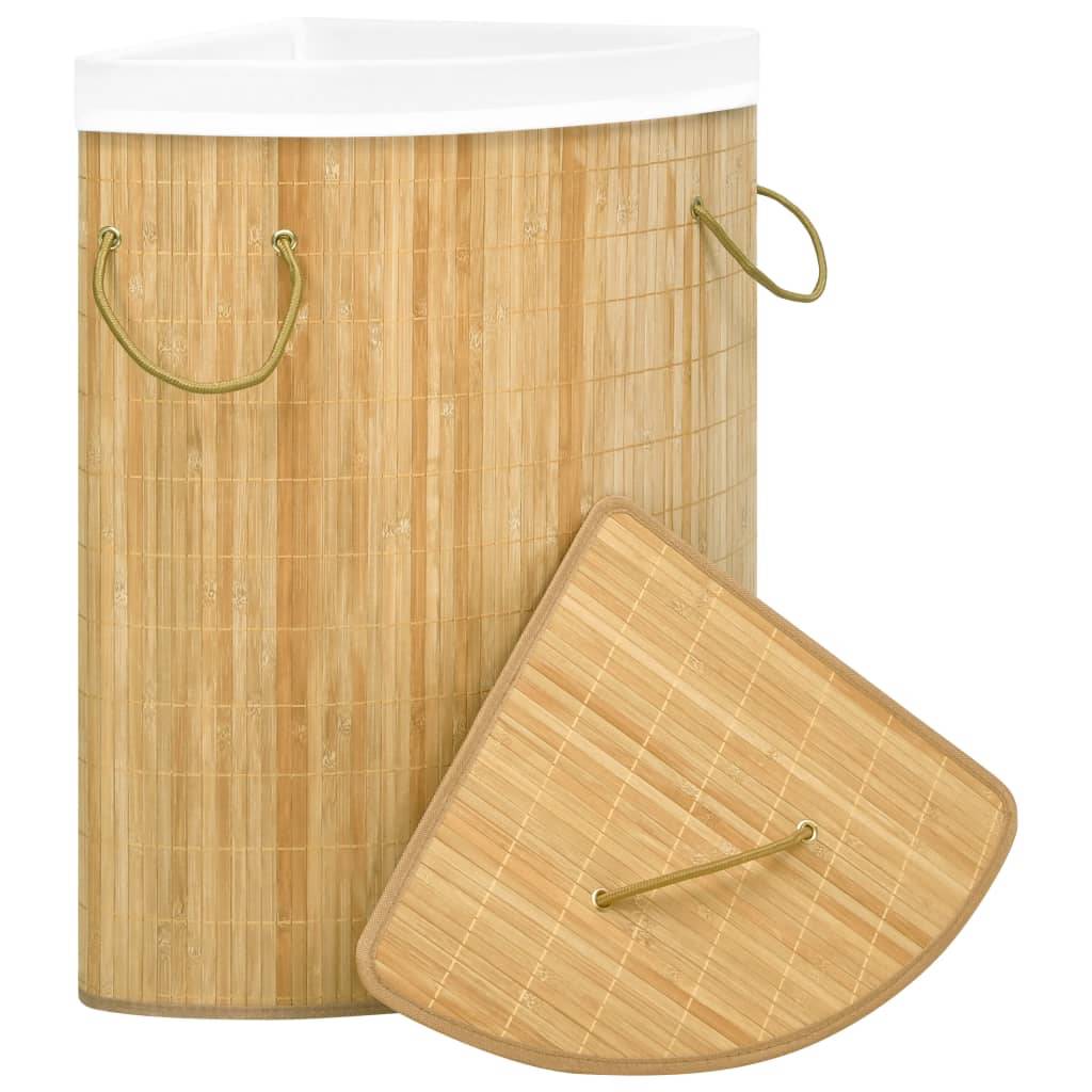 Eck-Wäschekorb Bambus 60 L-1