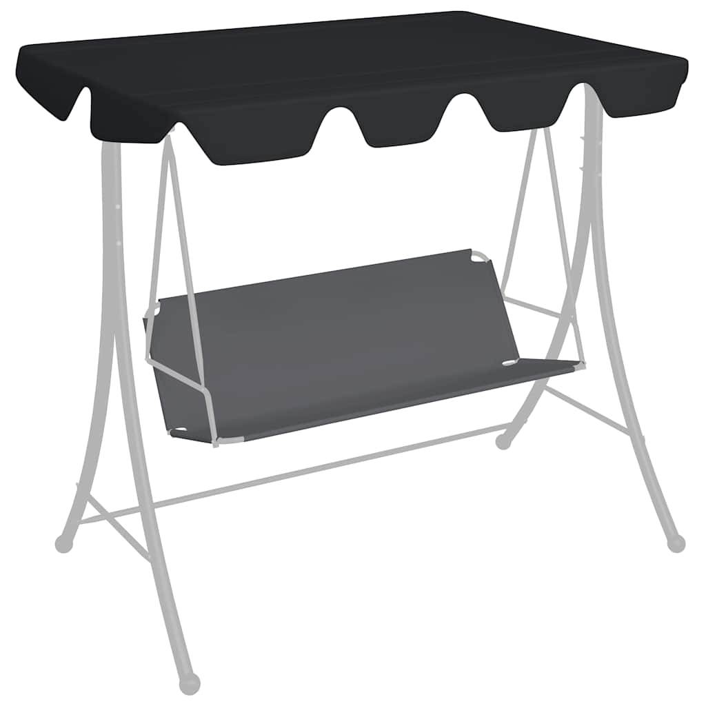 vidaXL Ersatzdach für Hollywoodschaukel Schwarz 188/168x145/110 cm-0