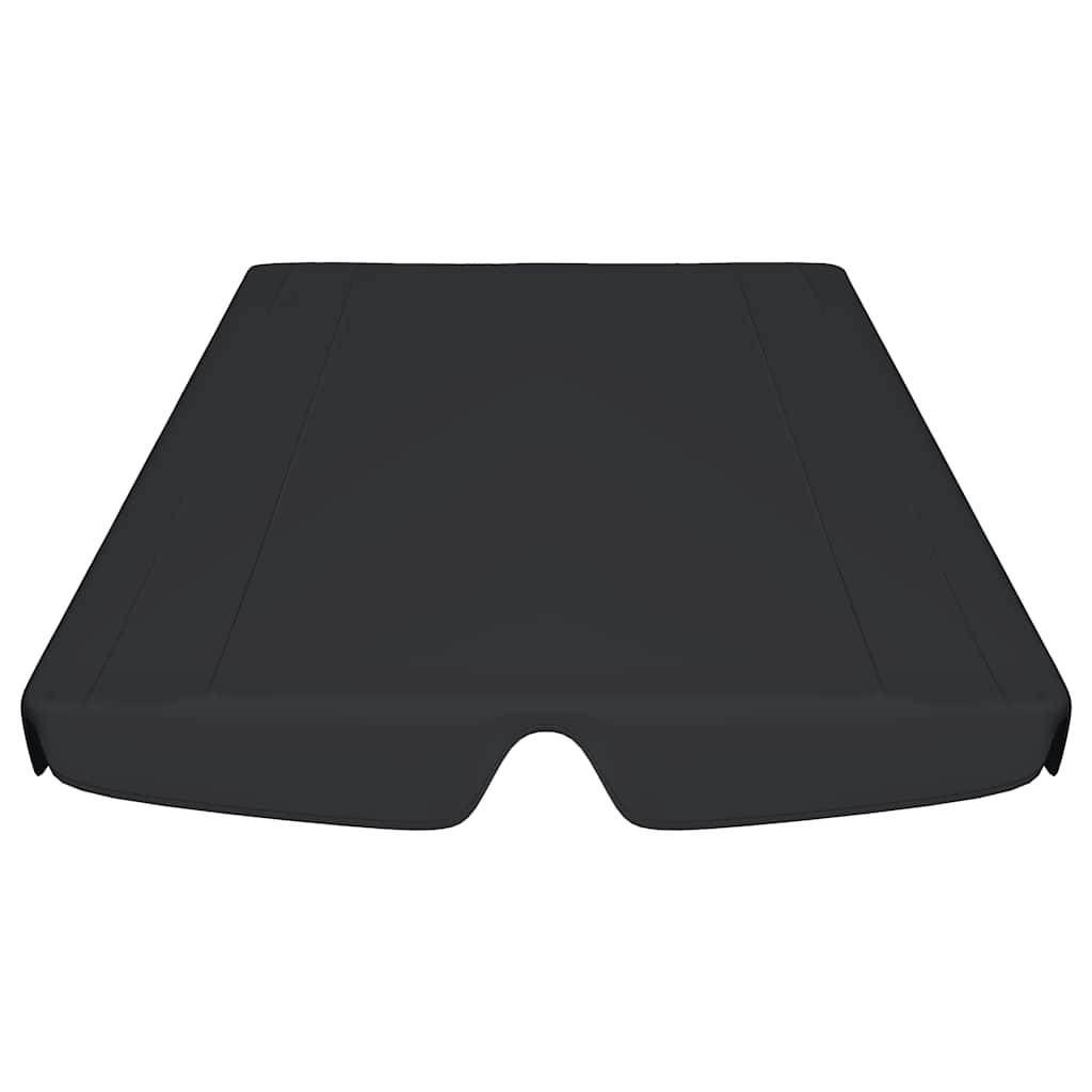 vidaXL Ersatzdach für Hollywoodschaukel Schwarz 188/168x145/110 cm-2