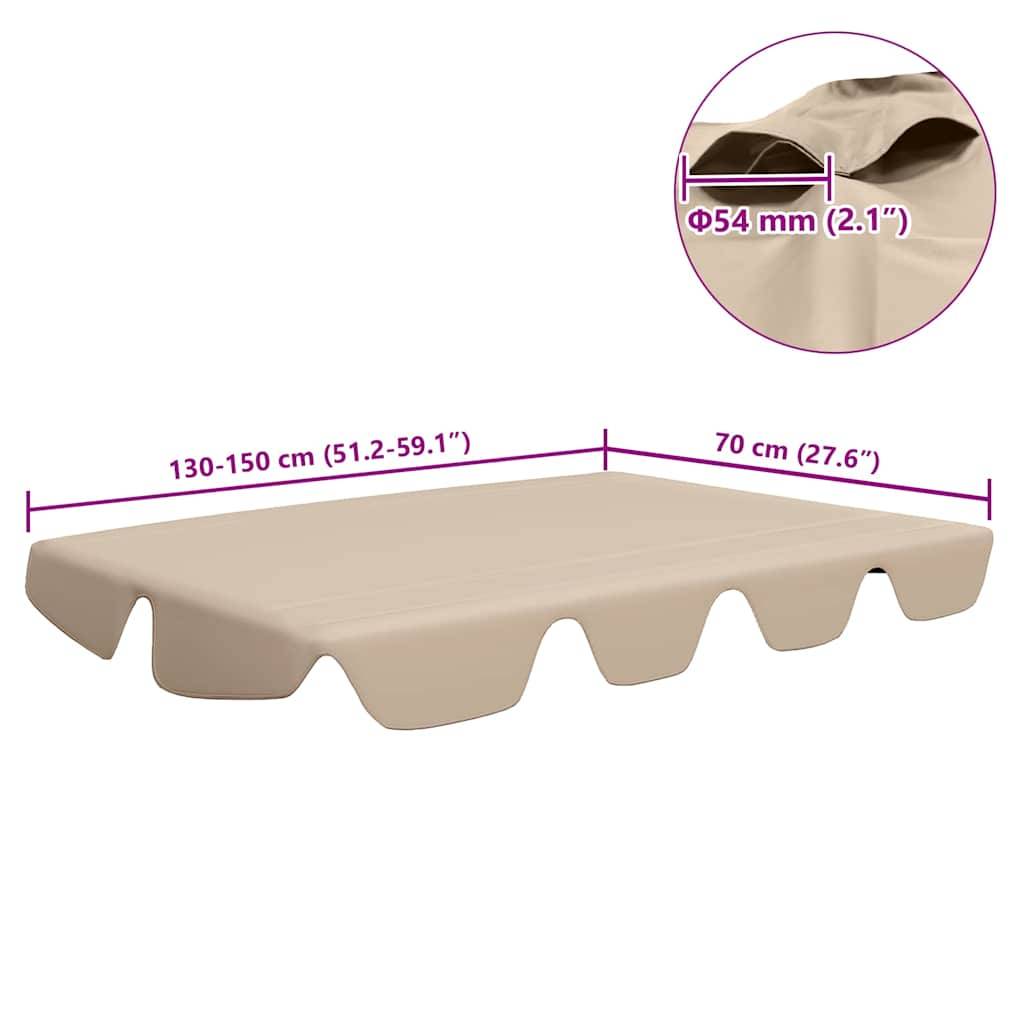 vidaXL Ersatzdach für Hollywoodschaukel Beige 150/130x105/70 cm-4