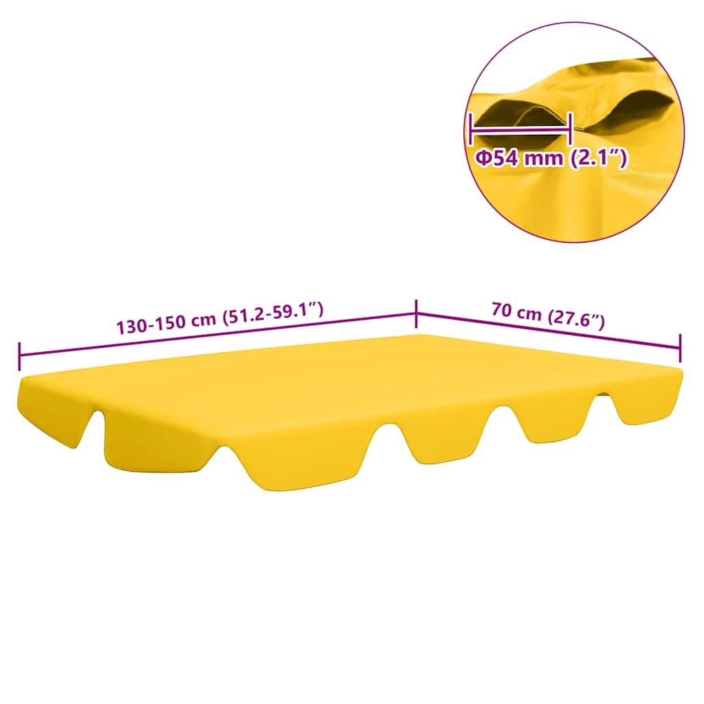 Ersatzdach für Gartenschaukel Gelb 192x147 cm 270 g/m²-3