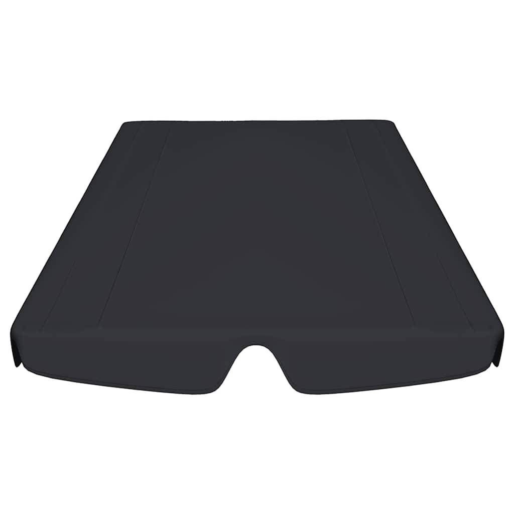 vidaXL Ersatzdach für Hollywoodschaukel Schwarz 150/130x105/70 cm-2