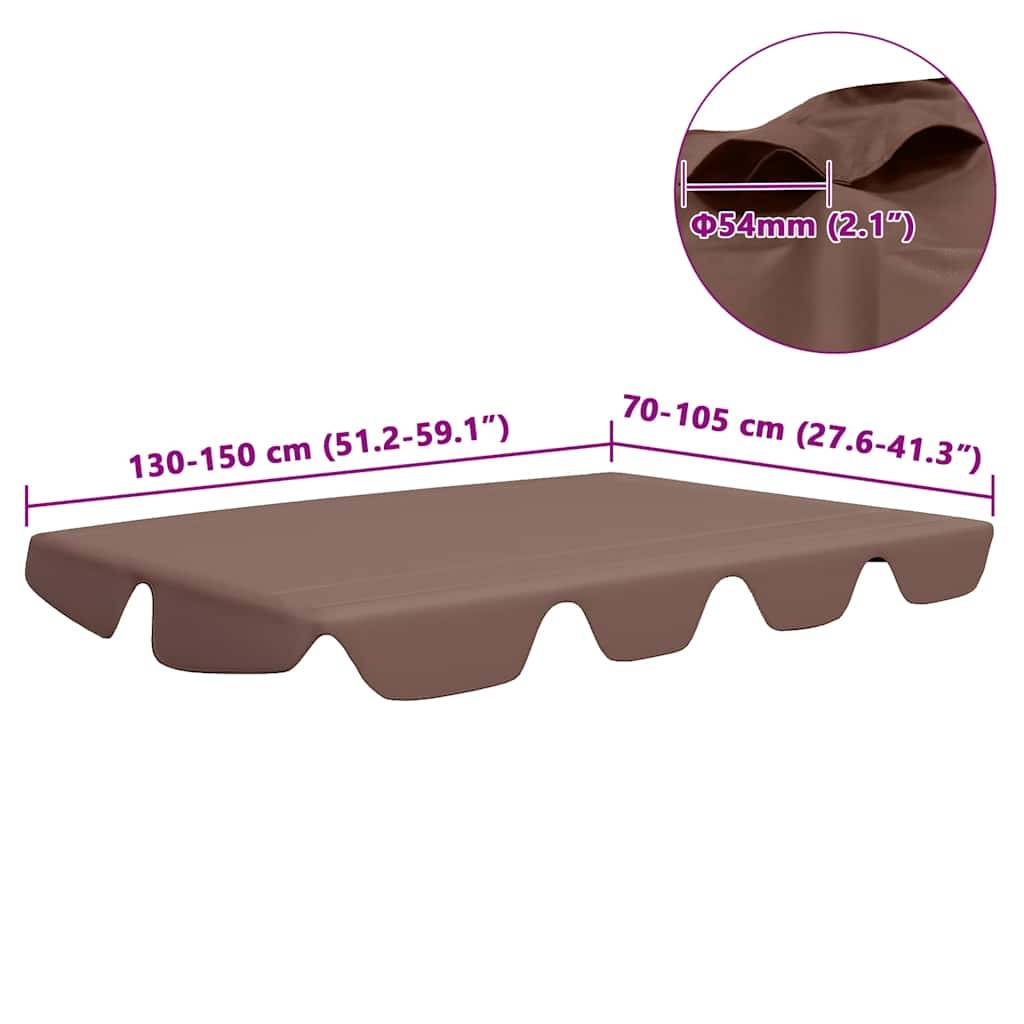 vidaXL Ersatzdach für Hollywoodschaukel Braun 150/130x105/70 cm-4