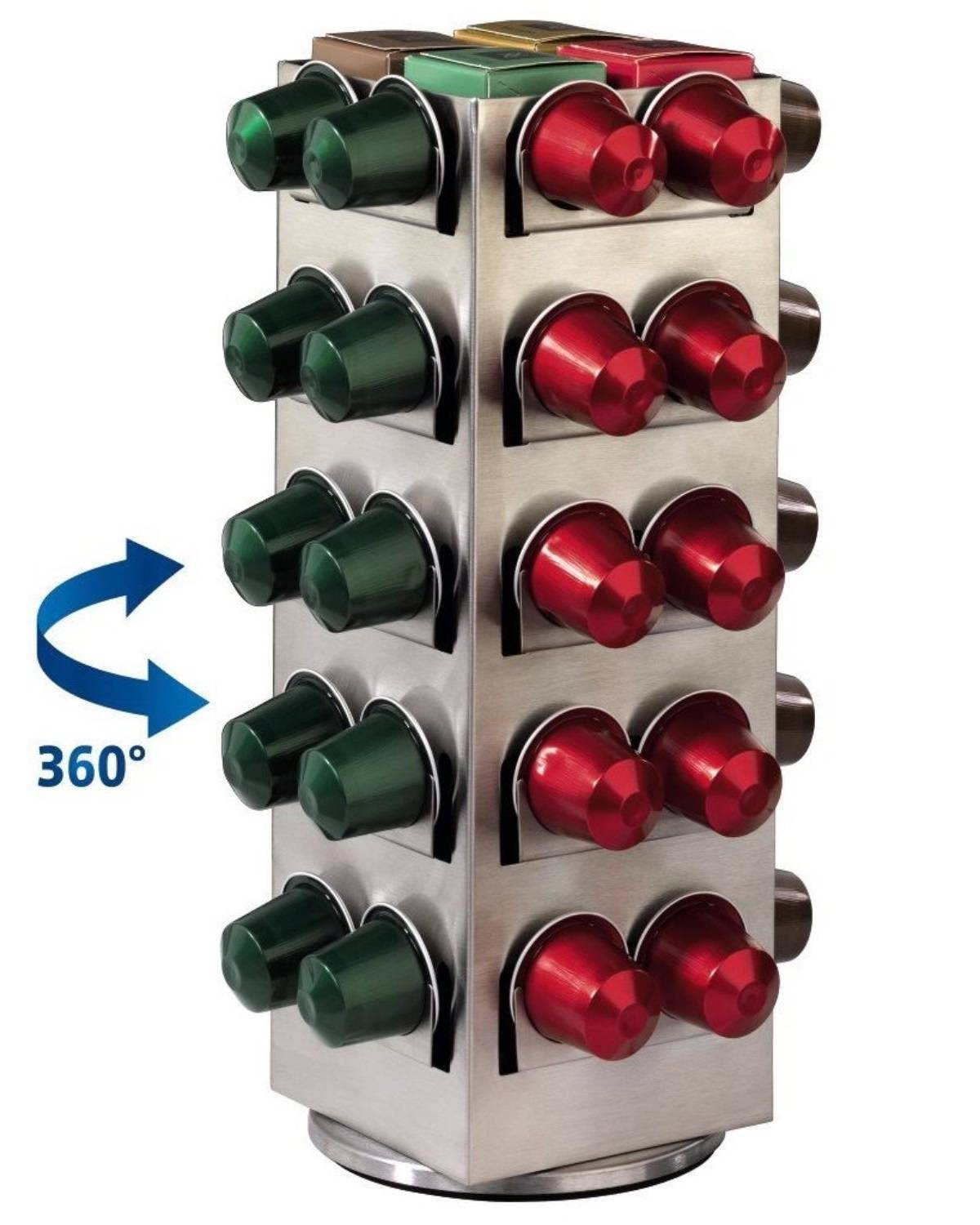 Kapselständer Terrazzo Silber für 80x Nespresso Kapseln-1