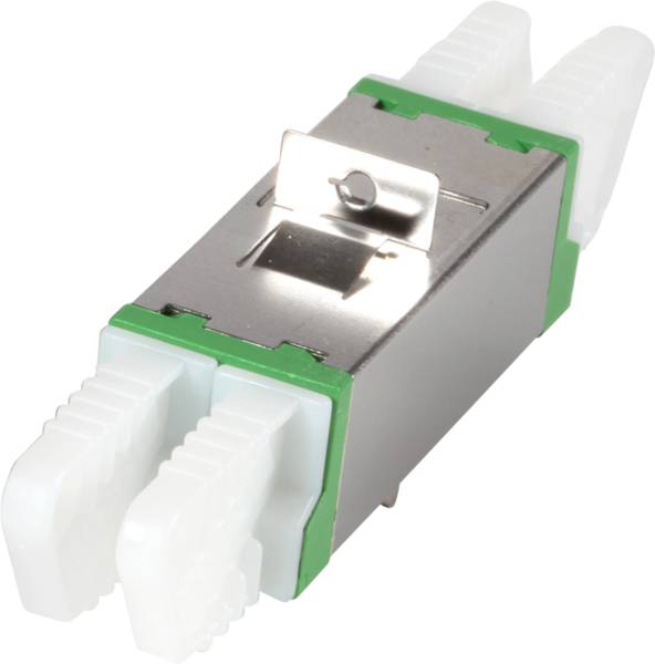 R&M Kupplung E2000?/APC Duplex/Compact OS2 grün, Grade C Glasfaserverkabelung Glasfaser Kupplungen-0