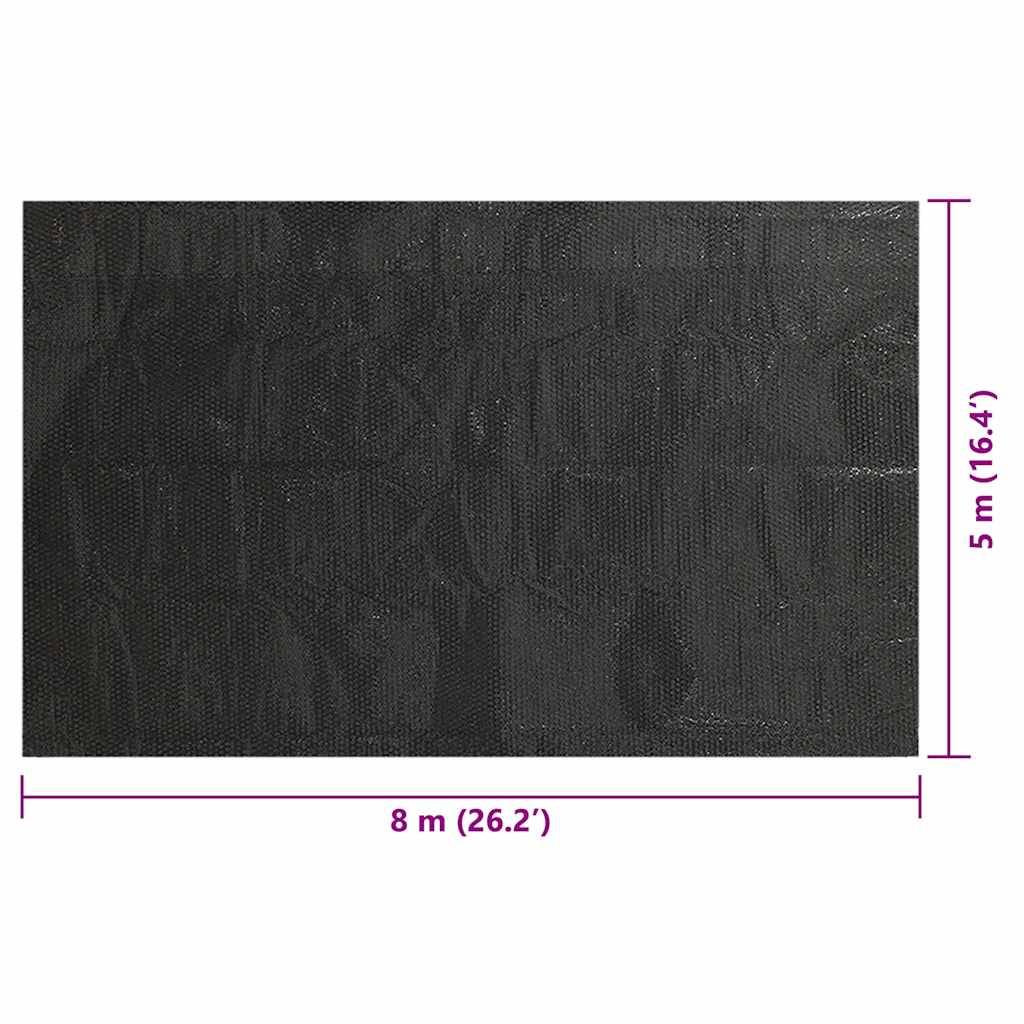 Rechteckige Poolabdeckung 800x500 cm PE Schwarz-3