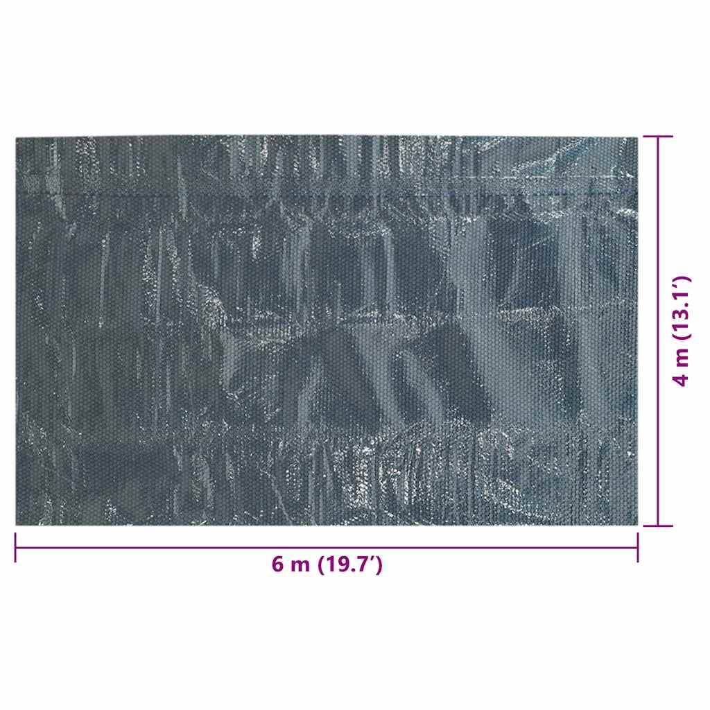 Treibende Pool-Solarplane PE 600x400 cm Schwarz und Blau-2