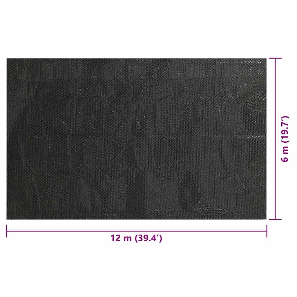 vidaXL Rechteckige Poolabdeckung 1200x600 cm PE Schwarz-3