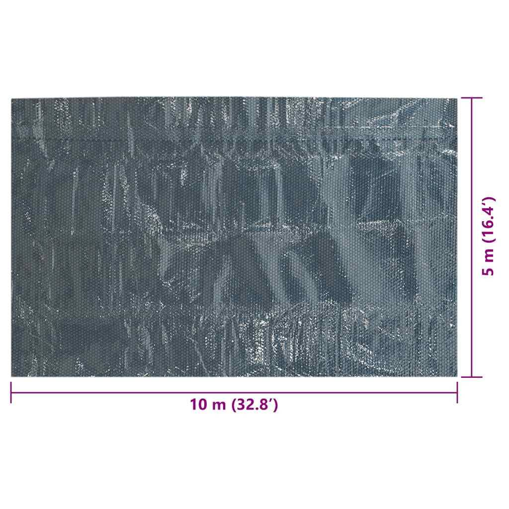 Treibende Pool-Solarplane PE 1000x500 cm Schwarz und Blau-2