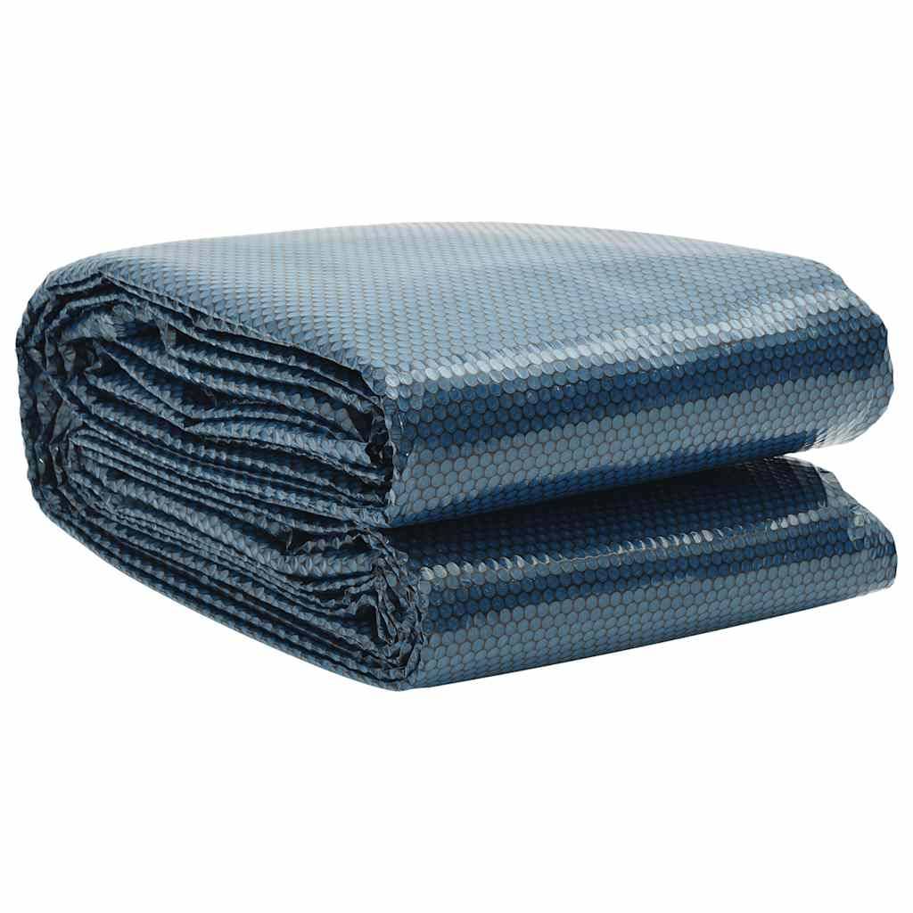Treibende Pool-Solarplane PE 600x400 cm Schwarz und Blau-0