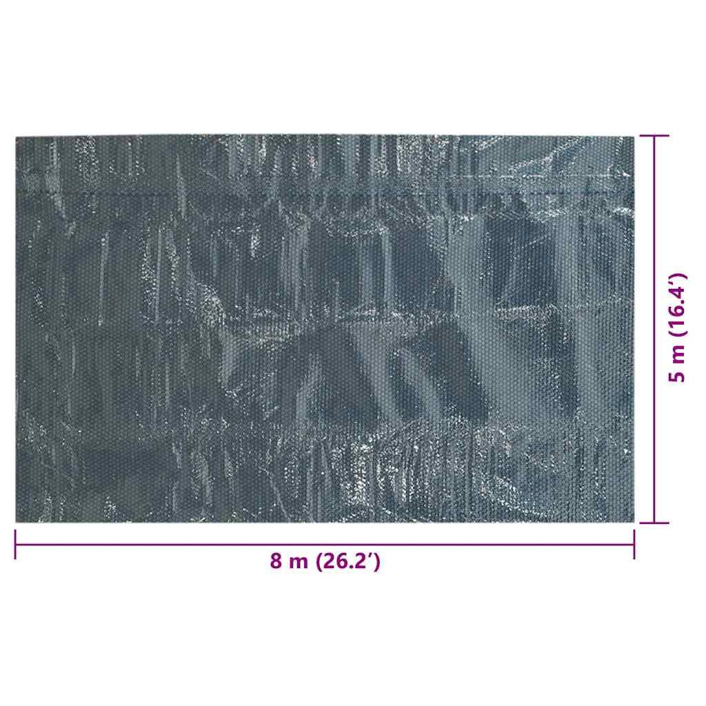 vidaXL Treibende Pool-Solarplane PE 800x500 cm Schwarz und Blau-3