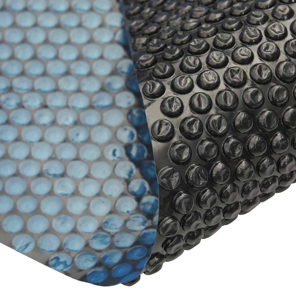 Treibende Pool-Solarplane PE 1000x500 cm Schwarz und Blau-4