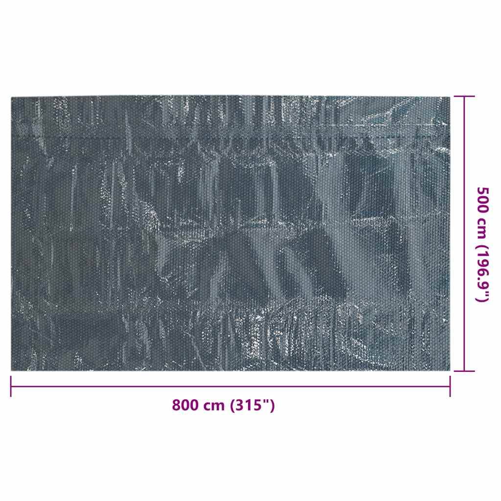 vidaXL Treibende Pool-Solarplane PE 800x500 cm Schwarz und Blau-4