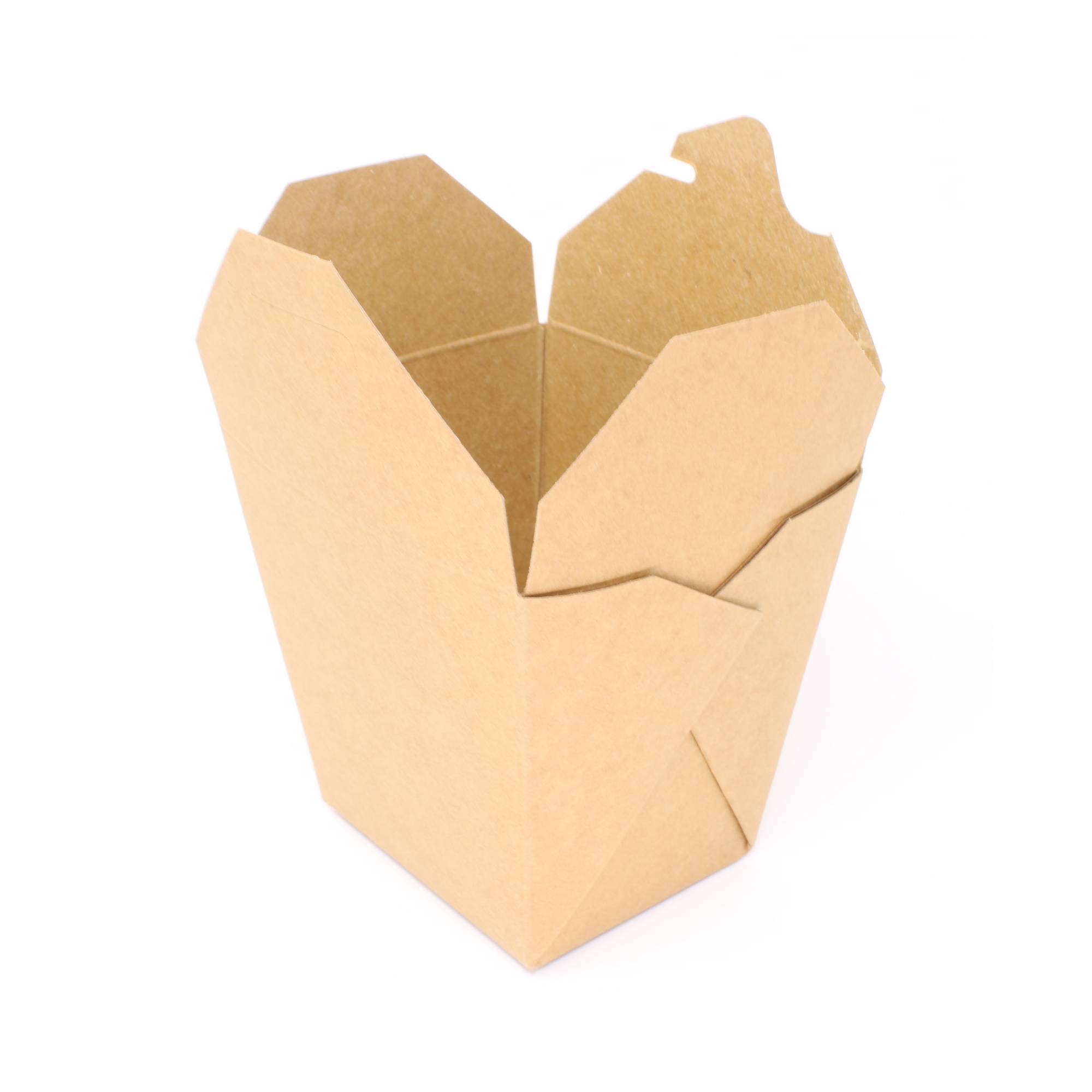 Take-away-Behälter aus beschichteter brauner Pappe - Maße: 82 x 68 x 103 mm - 26 oz - 25 Stück