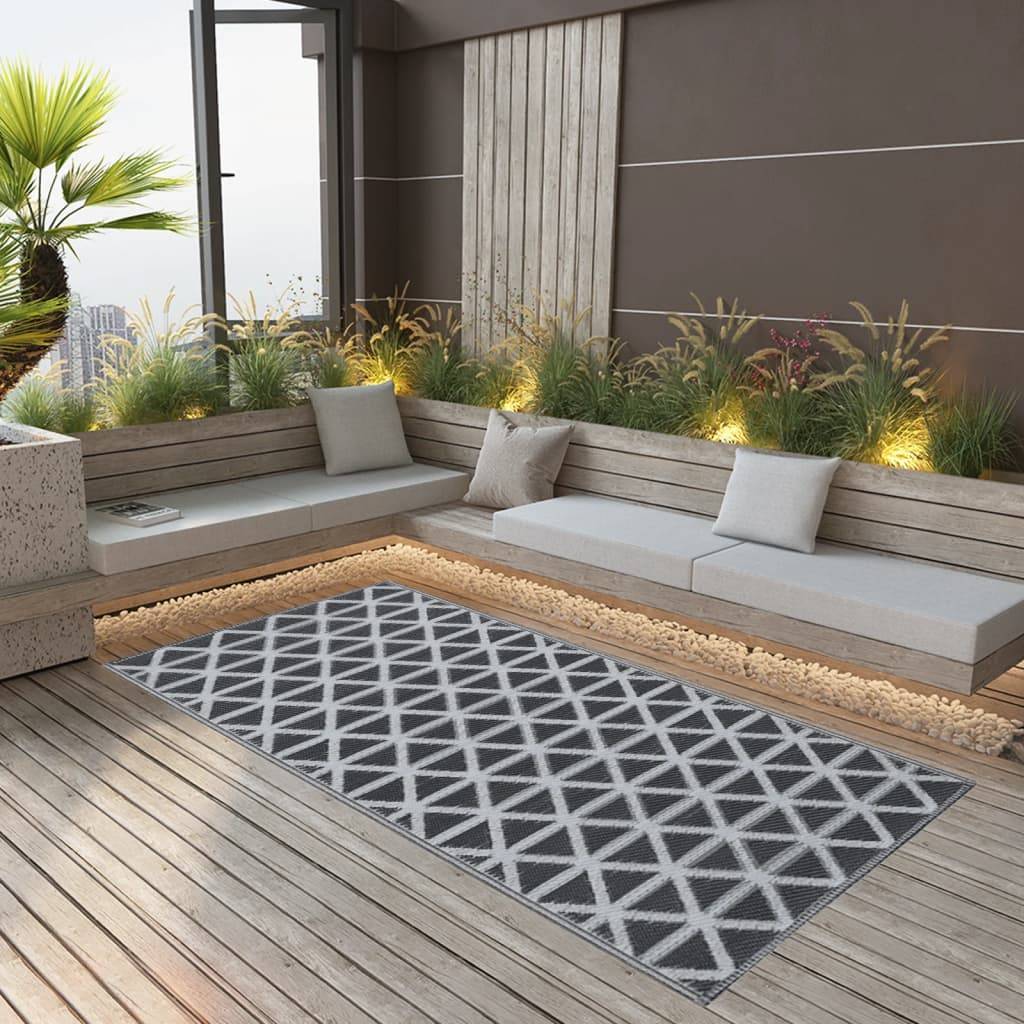 vidaXL Outdoor-Teppich ARAKIL Schwarz 120x180 cm PP-0