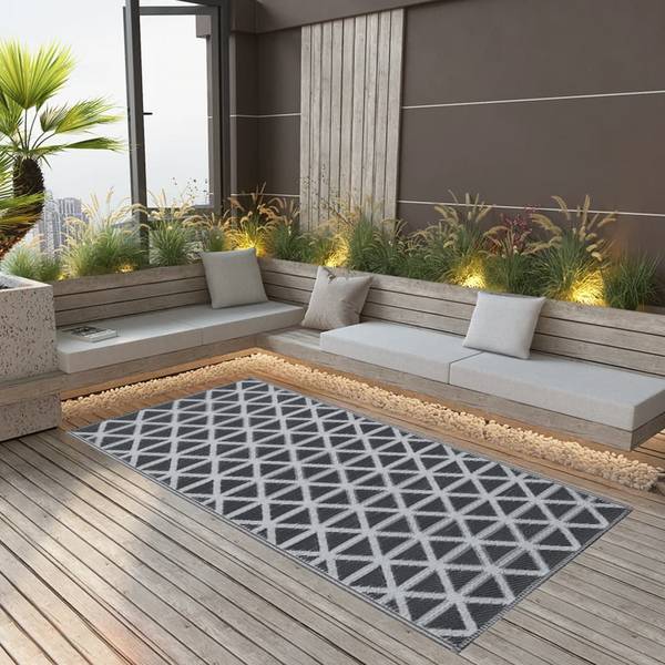 vidaXL Outdoor-Teppich ARAKIL Schwarz 160x230 cm PP