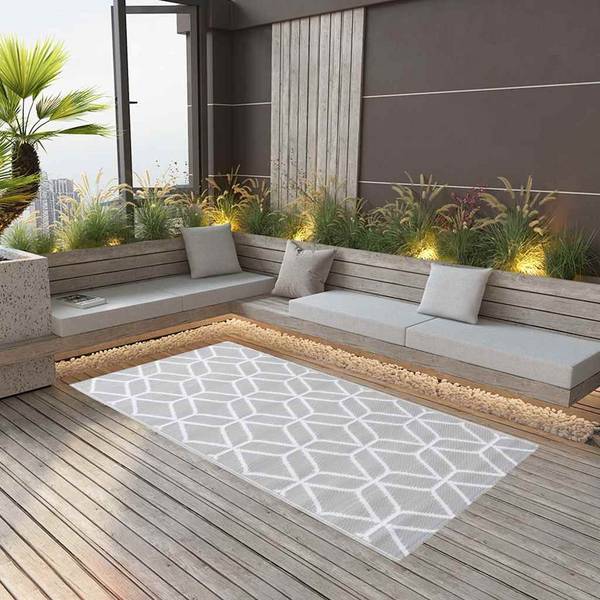 vidaXL Outdoor-Teppich ARAKIL Grau 190x290 cm PP