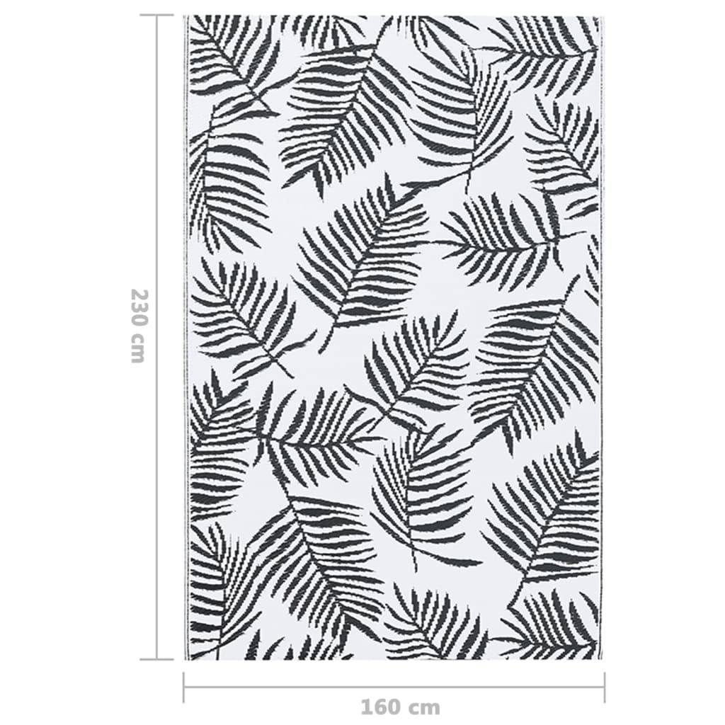 vidaXL Outdoor-Teppich ARAKIL Weiß und Schwarz 160x230 cm PP-4