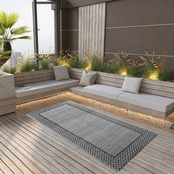 vidaXL Outdoor-Teppich ARAKIL Grau 120x180 cm PP