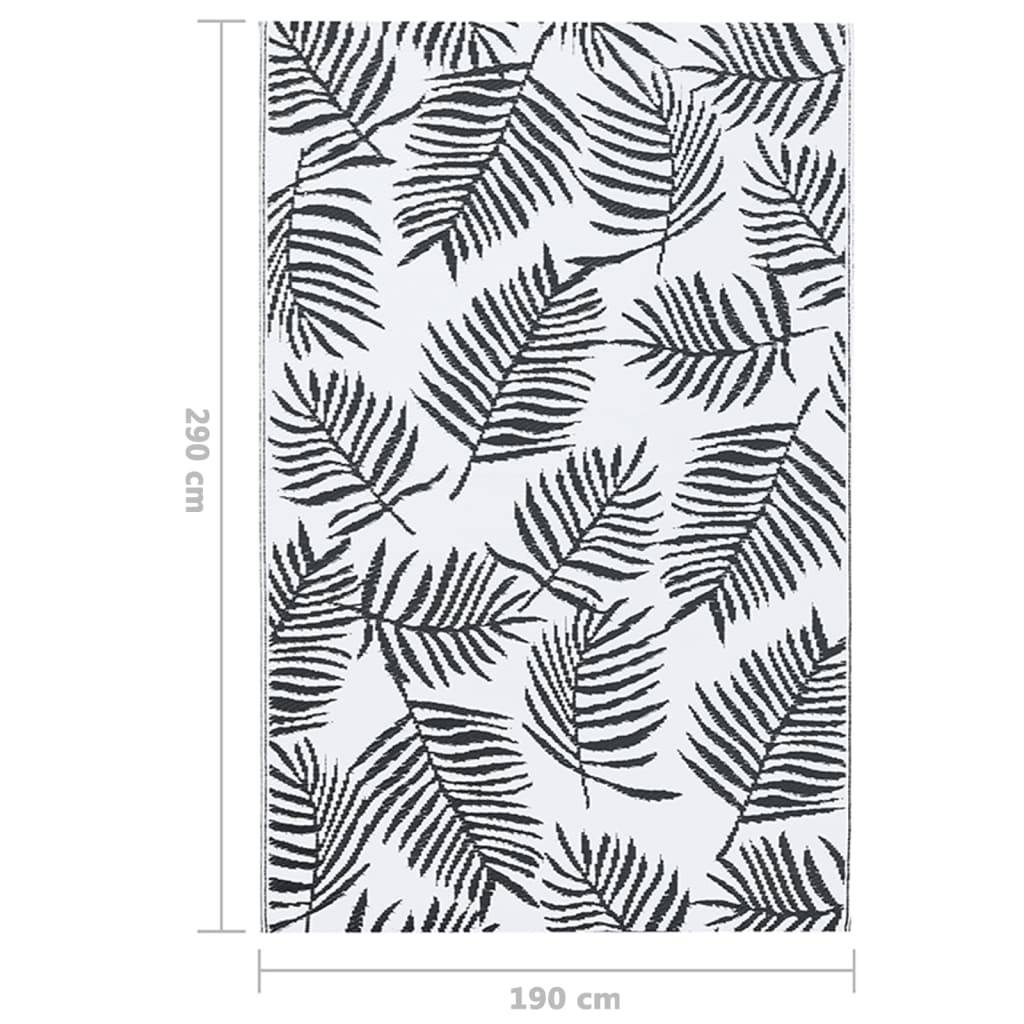 vidaXL Outdoor-Teppich ARAKIL Weiß und Schwarz 190x290 cm PP-2